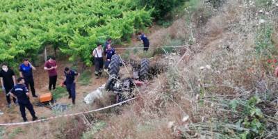 Manisa'da devrilen traktörün sürücüsü öldü