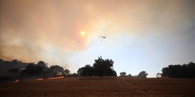 Çanakkale'deki orman yangınına havadan ve karadan müdahale ediliyor