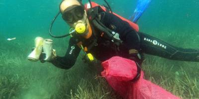 Bodrum'da gönüllü dalgıçlar denizin dibini temizledi