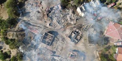 Kastamonu'da çıkan yangında 10 ev yandı