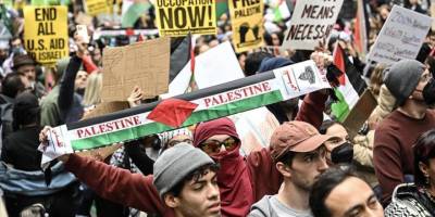 New York'ta Filistin'e destek gösterisi yapıldı