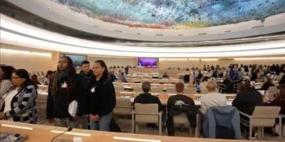 ABD Büyükelçisi Taylor'ı BM'de konuşurken STK temsilcileri sırtlarını dönerek protesto etti