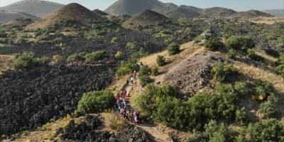 Kula'daki jeoparkta 100. yıl yürüyüşü gerçekleştirildi