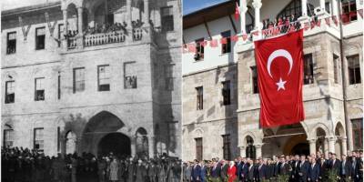 Sivas'ta Cumhuriyet'in ilanını kutlayanların yansıdığı fotoğraf karesi yeniden oluşturuldu