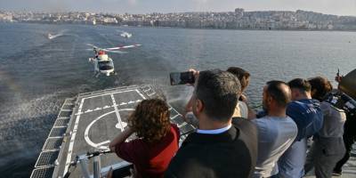 TCSG Dost Gemisi, İzmir Körfezi'nde arama kurtarma eğitimi yaptı