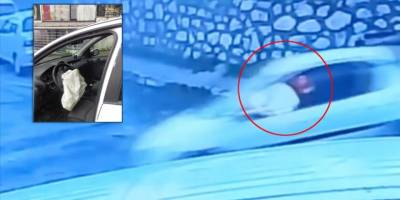 Beylikdüzü'nde yoldaki çukura giren aracın hava yastığı patladı