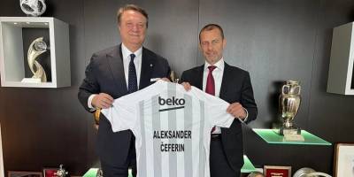 Beşiktaş Kulübü Başkanı Hasan Arat, UEFA Başkanı Ceferin ile görüştü