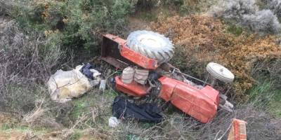 Aydın'da uçurumdan yuvarlanan traktörün sürücüsü öldü