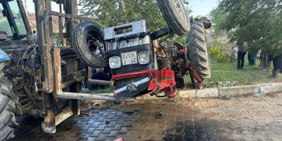 Uşak'ta traktörün devrilmesi sonucu sürücü öldü, eşi yaralandı