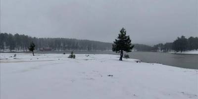 Muğla'nın yüksek kesimlerine kar yağdı