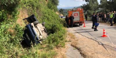 Aydın'da devrilen otomobildeki 1 kişi öldü, 1 kişi yaralandı