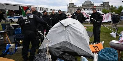Alman polisi, Berlin'deki Filistin destekçilerinin çadır kampını boşalttı