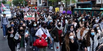 New York'ta üniversite öğrencileri ve aktivistler, Filistin'e destek gösterisi düzenledi