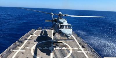 TCG Gemlik fırkateyni Libya açıklarında eğitim yaptı