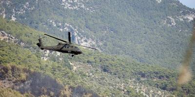 TSK'ya ait 4 helikopterle Muğla'daki orman yangınına müdahale edildi