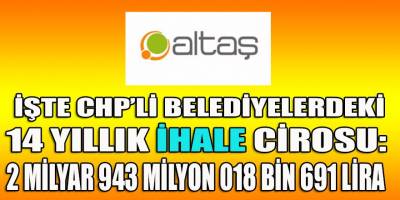 İşte Altaş'ın CHP'li belediyelerdeki ihale cirosu! Altaş, en son hangi çiçeği burnunda CHP'li belediyeye 21B'den merhaba dedi...
