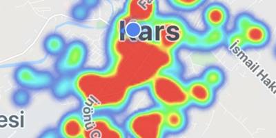 Kars’ta, korona virüs haritası kızardı