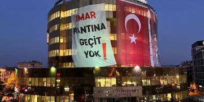 Aydın Büyükşehir'den dev pankart: "Ranta geçit yok"