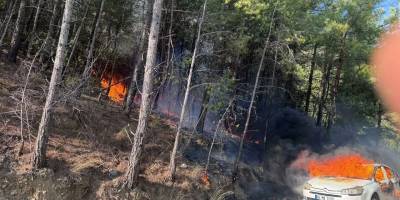 Otomobilden ormana sıçradı... Muğla'da yangın paniği!