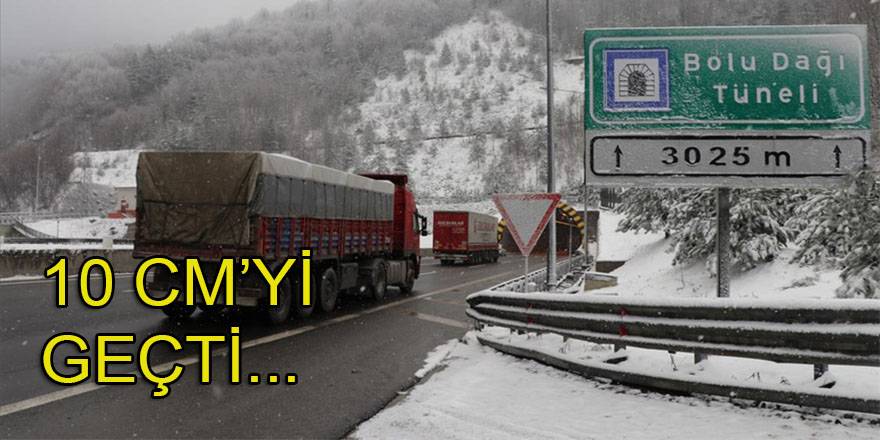 Bolu Dağı'nda kar kalınlığı 10 santimetreyi geçti