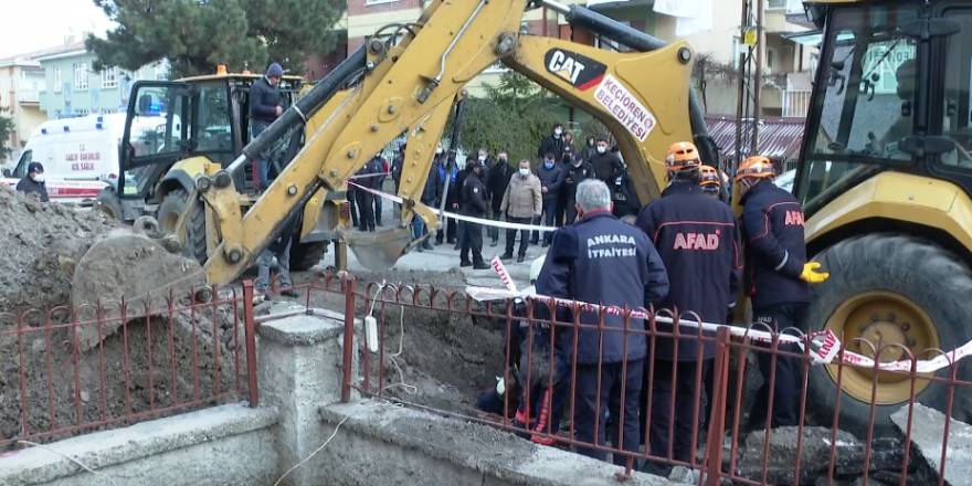 Ankara: Yol çöktü, bir işçi toprak altında kaldı